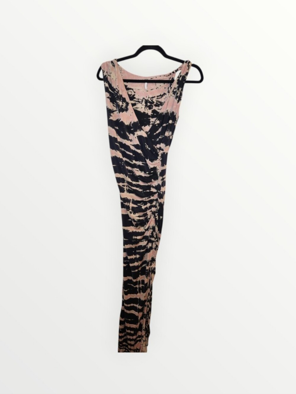 Young Fabulous & Broke Women’s Sleeveless Tie-Dye Maxi Dress Black Pink XS